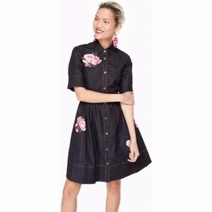 Floral Embroidered Black Dress Kate spade